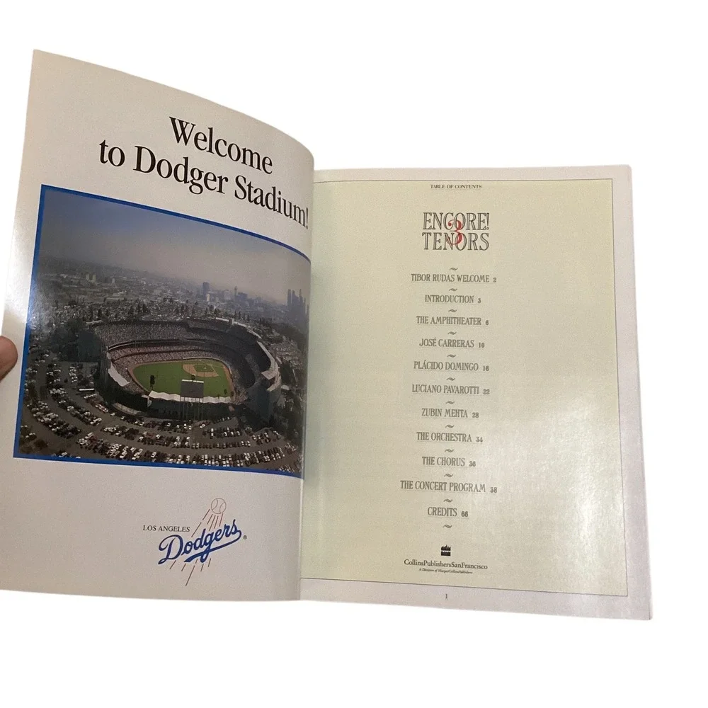 Encore The 3 Tenors 1994 Concert Program Dodger Stadium Pavarotti Domingo Vtg.